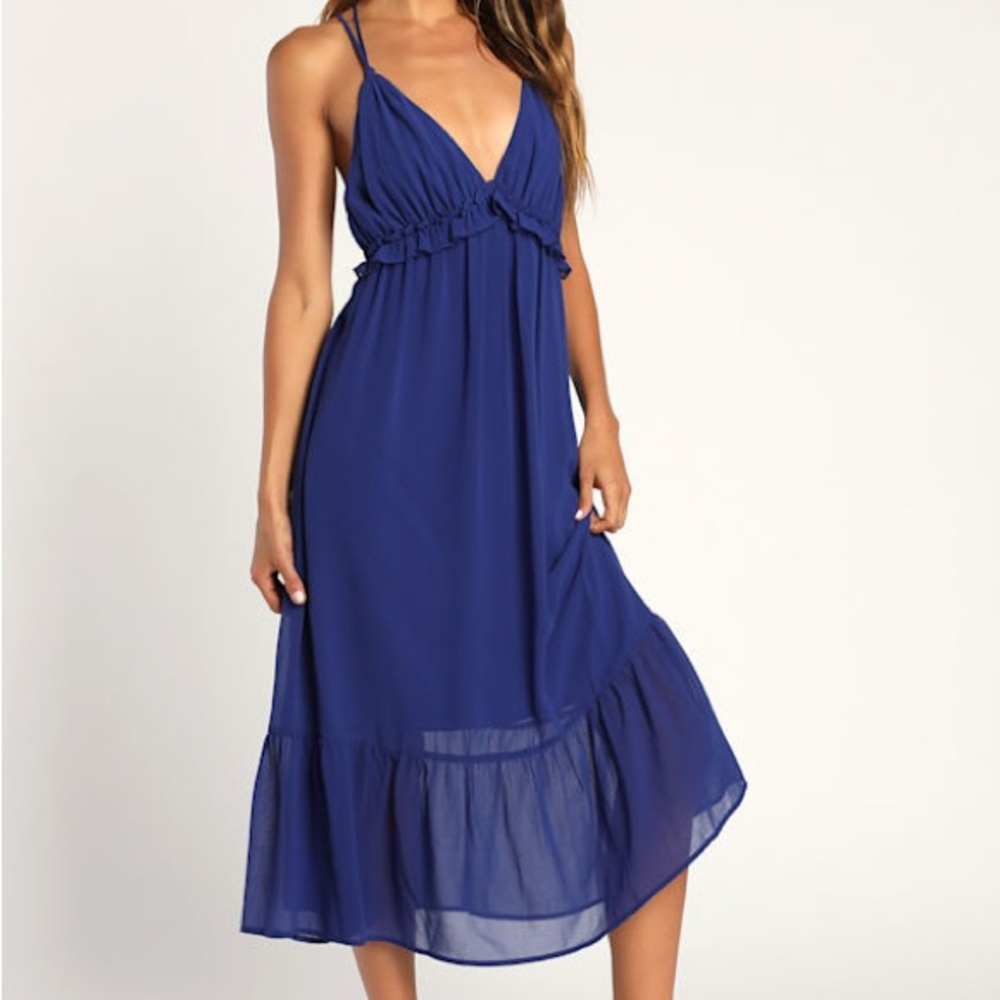 Lulu's Royal Blue Midi Dress